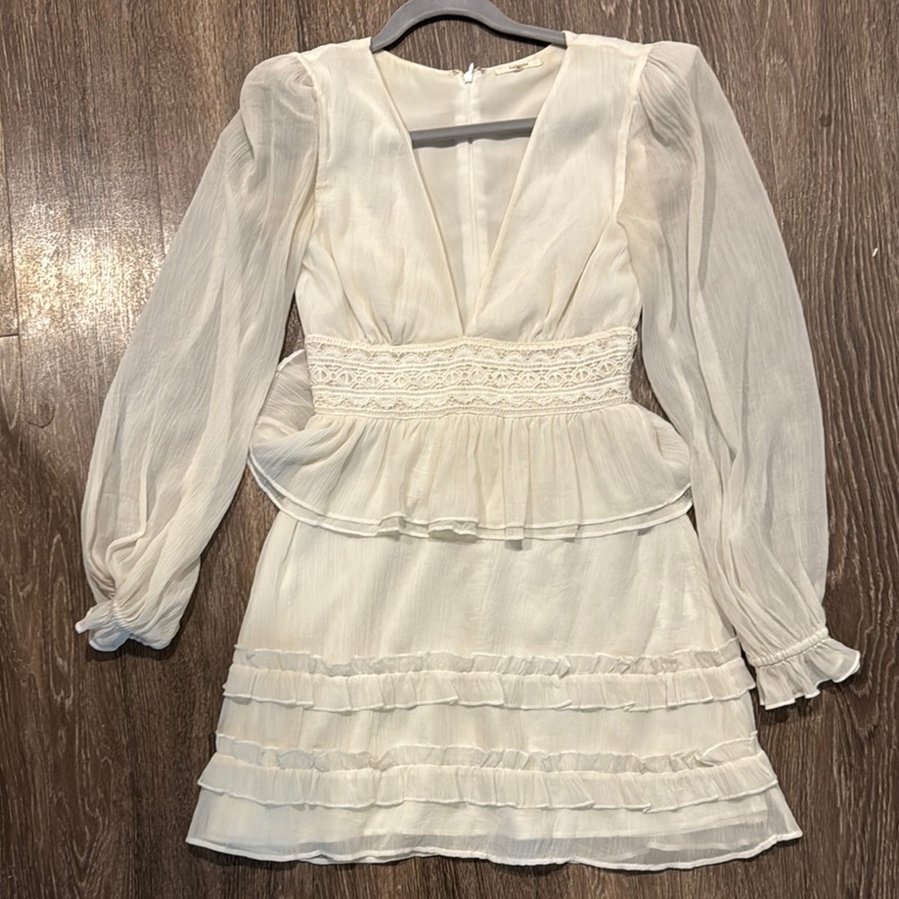 White Tularosa Long Sleeved Dress